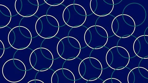 A repeating pattern of overlapping circles in cream and teal, set against a.. 写真素材