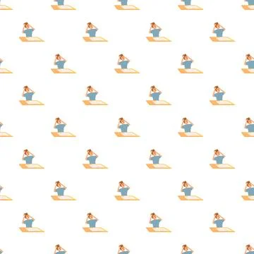 Repeating pattern of an overwhelmed man feeling stressed Stock Illustration
