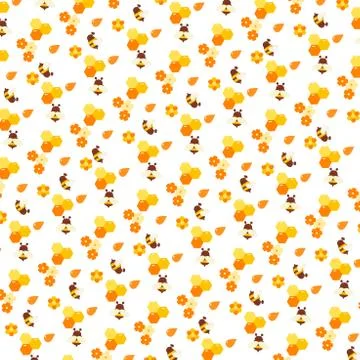 Repeating pattern for packing honey products. Organic and natural honey. Stock Illustration