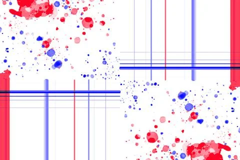 Repeating Pattern Of Paint Splashes And Stripes イラスト素材