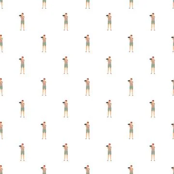 Repeating pattern with person holding digital camera Stock Illustration