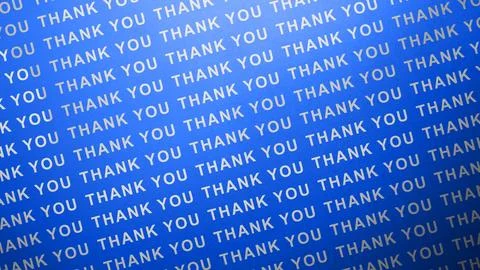 Repeating pattern of the phrase thank you printed in white text on a bright.. Illustrazione stock