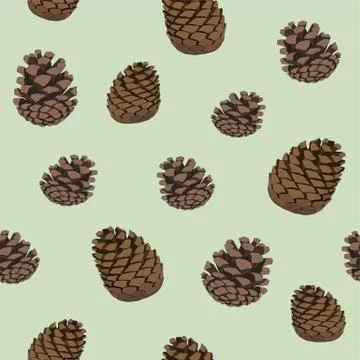 Repeating pattern of pinecones Stock Illustration