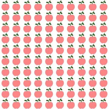 Repeating Pattern of Pink Apples Stock Illustration