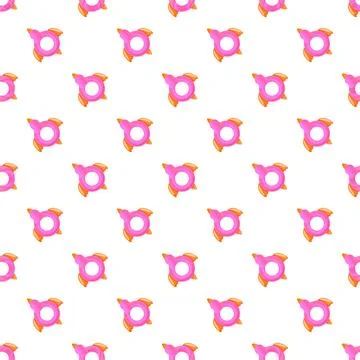 Repeating pattern with pink swimming ring inflatable floats 库存插图