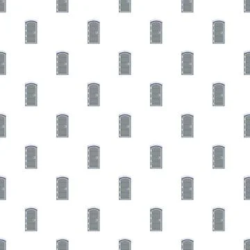 Repeating pattern of portable toilets on white background Stockillustratie