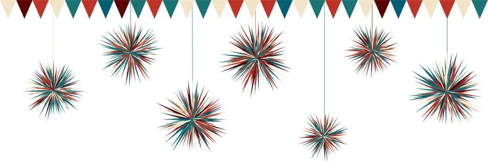 Repeating  pattern with prickly festive pompons   - vector illustration Stock Illustration