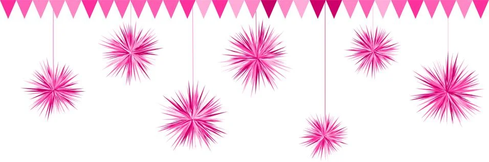Repeating  pattern with prickly festive pompons   - vector illustration Stock Illustration