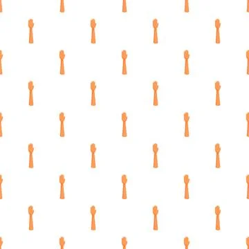 Repeating pattern of raised orange hands reaching up Stock Illustration