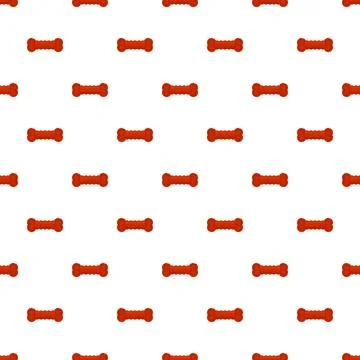 Repeating pattern with red dog chew bones Illustrazione stock