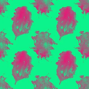 Repeating Pattern Red Watercolor Splashes On Green Illustrazione stock