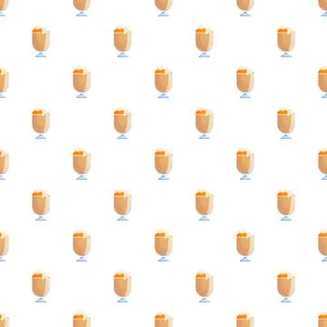 Repeating pattern of refreshing orange drinks with foam Stock Illustration