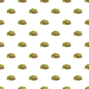 Repeating pattern with rocks and green grass Stock Illustration