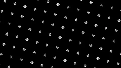 Repeating pattern of rotating snowflakes on black background. Animation. Simple 動画素材 124977319