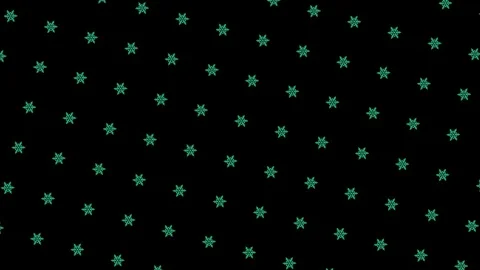 Repeating pattern of rotating snowflakes on black background. Animation. Simple 動画素材 125071313