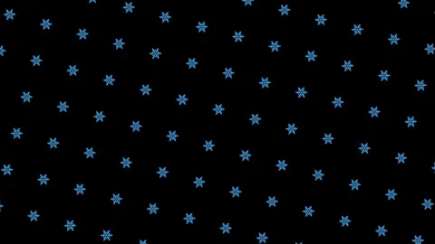 Repeating pattern of rotating snowflakes on black background. Animation. Simple 動画素材 125361626