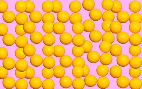 Repeating pattern with round yellow vitamins ascorbic acid on a pink backgrou Stock Illustration