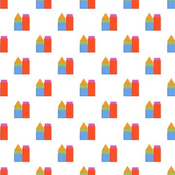 Repeating pattern showing abstract geometric building blocks Stockillustratie