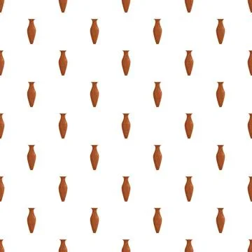 Repeating pattern showing ancient clay amphora vases Stock Illustration