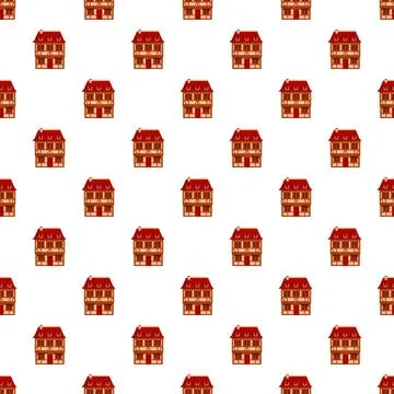 Repeating pattern showing classic european village houses Illustrazione stock