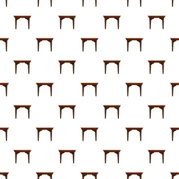 Repeating pattern showing decorative brown wooden tables Stockillustratie