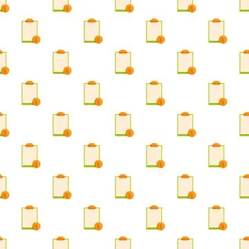 Repeating pattern showing financial documents and dollar coins Stock Illustration