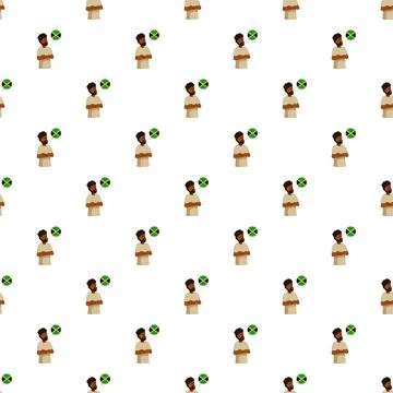Repeating pattern showing jamaican man with speech bubble Stock Illustration