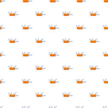 Repeating pattern showing orange multi tool pocket knives 库存插图