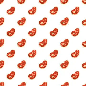 Repeating pattern showing raw red beef steaks Stock Illustration
