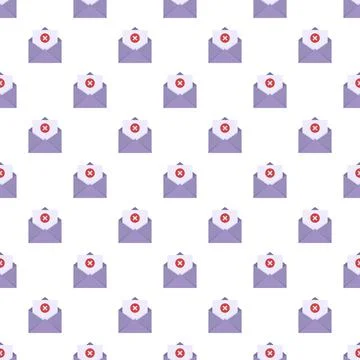 Repeating pattern showing rejected mail envelopes Stock Illustration