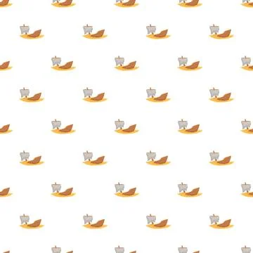 Repeating pattern showing sunbeds on sand Stock Illustration