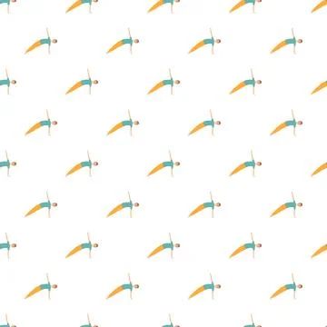 Repeating pattern showing woman practicing yoga pose イラスト素材