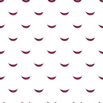 Repeating pattern of simple happy mouth shapes 스톡 일러스트