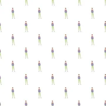Repeating pattern of simply illustrated men standing Stock Illustration