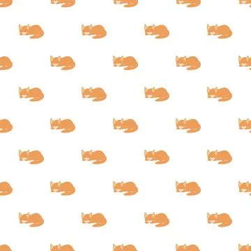 Repeating pattern of sleeping ginger kittens Stock Illustration