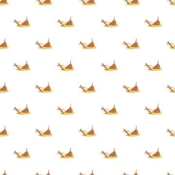 Repeating pattern of small boat on sandy beach Stock Illustration