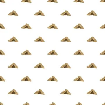Repeating pattern of small cartoon caves Stockillustratie