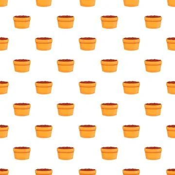 Repeating pattern of small clay flowerpots filling frame Stockillustratie