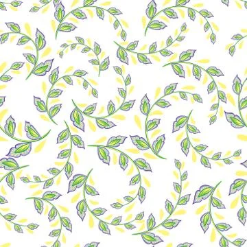 A repeating pattern of small leaves. Prints for cotton fabrics in country style Stock Illustration