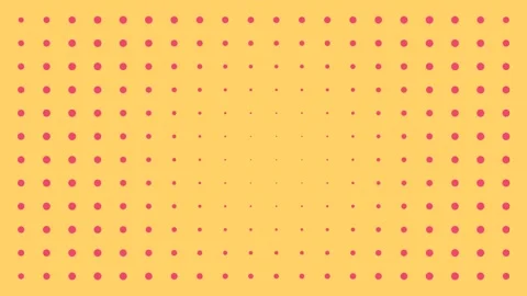 A repeating pattern of small red dots set against a vibrant yellow background Видео 336263420