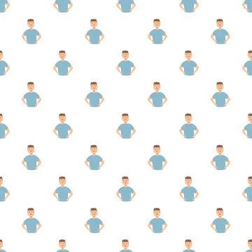 Repeating pattern of smiling casual men Stockillustratie