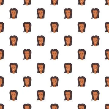 Repeating pattern of smiling latina woman head Illustrazione stock