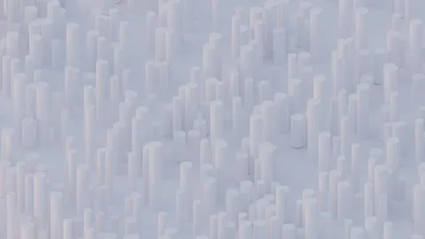 A repeating pattern of smooth white columns creates an illusion of infinite dept Stock Footage 340238076