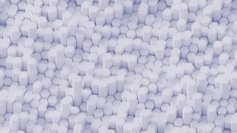 A repeating pattern of soft white and light blue hexagonal shapes creating a sea Stock Footage 340238381
