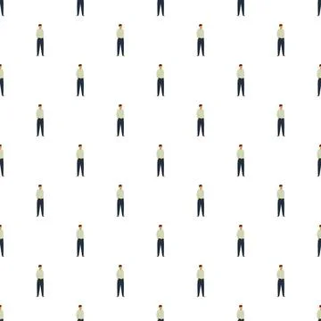 Repeating pattern of standing business person illustration Illustrazione stock