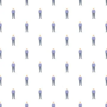 Repeating pattern of standing cartoon male characters Stock Illustration