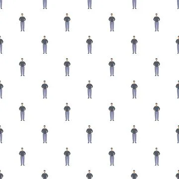 Repeating pattern with standing man character design Stock Illustration