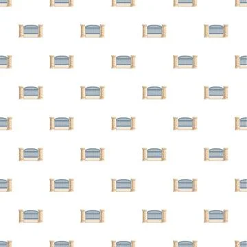 Repeating pattern of stone pillar fences and gates Stock Illustration