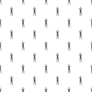 Repeating pattern of stressed man feeling headache Иллюстрация