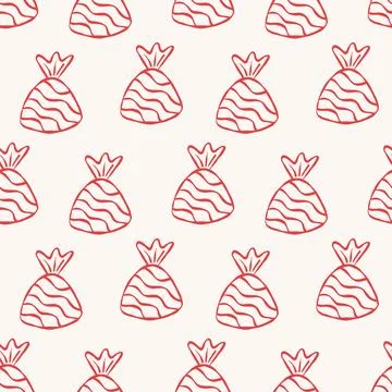 Repeating pattern of stylized candy with stripes Stock Illustration